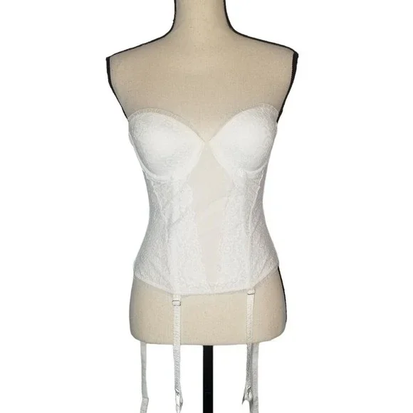 Maidenform | Intimates & Sleepwear | Vintage Maidenform Corset Bustier  Strapless Bra Lace Off White Size 34 B | Poshmark